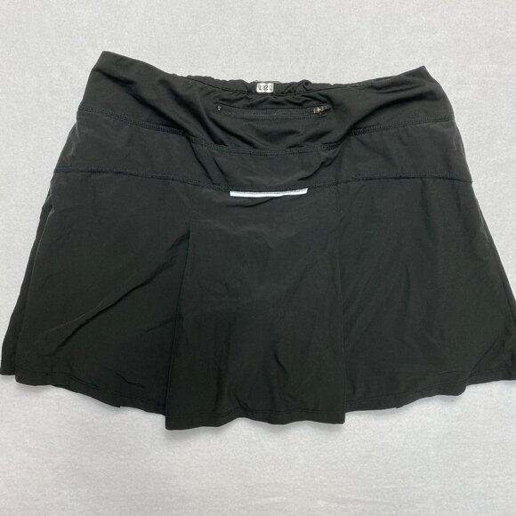 L.L. Bean Skort Skirt Women's M Reg. Black Stretch Pleated Tennis Pull On - Picture 6 of 6
